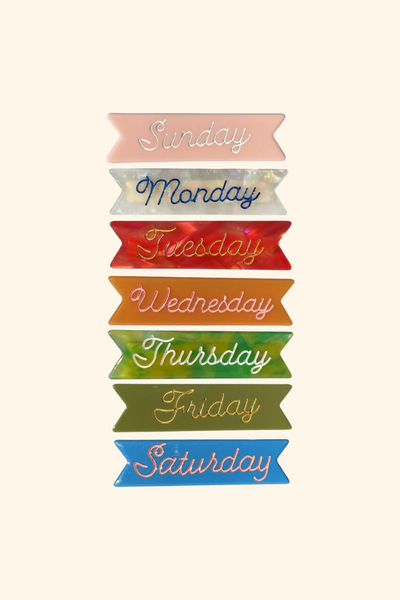 Days of the Week Hair Clips