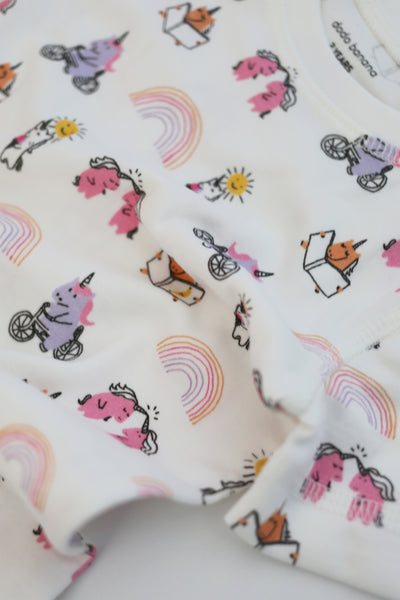 Unicorn Print Organic Pima Cotton Shorts Pajama
