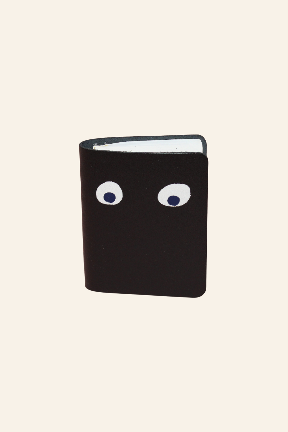 Black Googly Eye Mini Leather Notebook