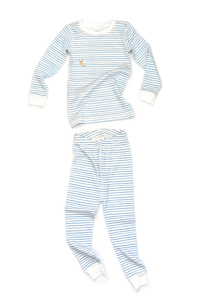 super soft blue striped organic pima cotton pajamas