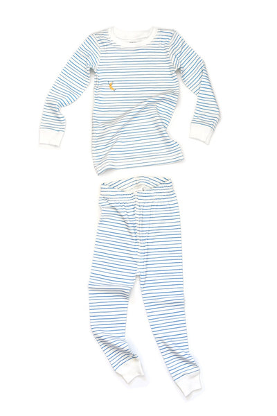 Blue Stripe Print Organic Pima Cotton Pajama